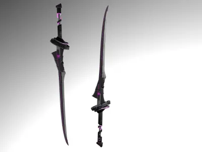 Cyberpunk katana - Peacemaker Low-poly 3D model