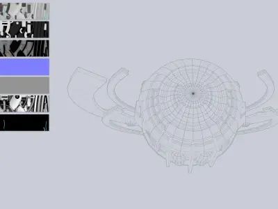 Sphere ship Low-poly 3D model