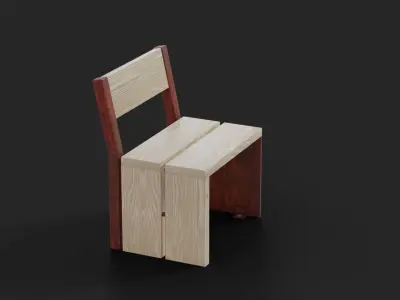 Collection of three Forum benches Low-Poly 3D model Low-poly 3D model