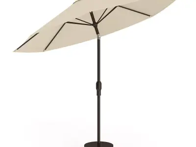 Round Beige Sunshade Umbrella 1 3D model