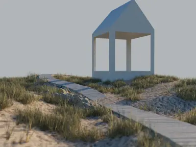 Beach scene A 3D model