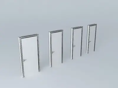 White Lacquer door Full Free 3D model