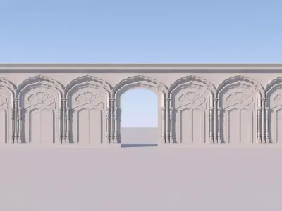 Heeramandi Arch Wall Panel 3D model