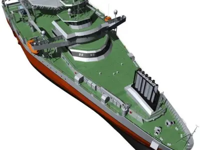 Seismic Survey Vessel 3D model