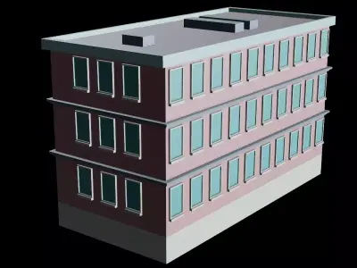 Stylized Building 3 - Mobile Game Asset Free low-poly 3D model