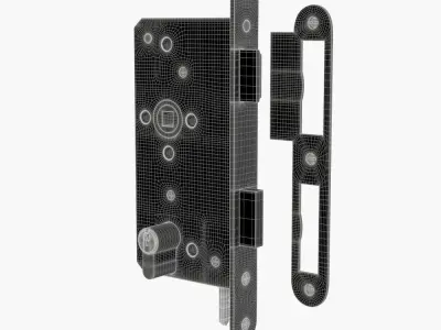 Euro Profile Cylinder Barrel Lock with keys 3D model