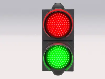 Traffic Light 02 Low-poly 3D model