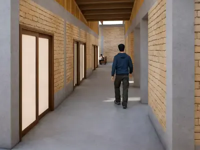 Community Center - 3D Model with Architectural Plans 3D model