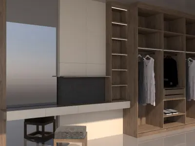 Serena Line Elegance dressing Room Set - Sharp  Low-poly 3D model