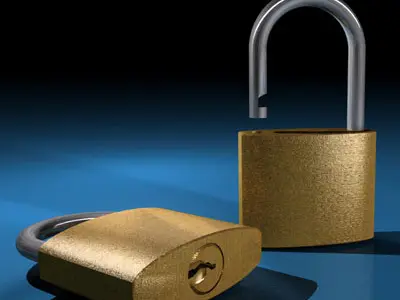 Padlock1 two gold padlocks 3D model