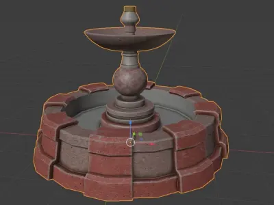 Fountain 2 made of marble Free low-poly 3D model