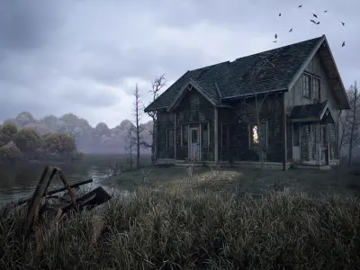 Abandoned House Scene Low-poly 3D model