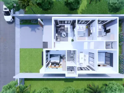 Modern House  3D model 7