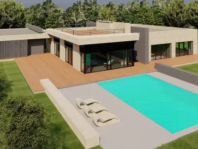 Casa Scene-villa-modern house 3D model
