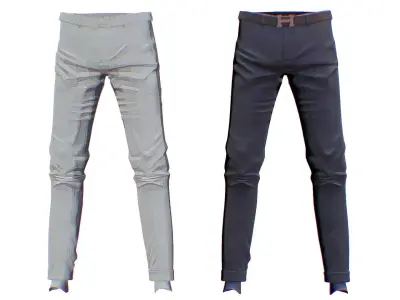 Black Pants - Trousers Denim - Brown Jeans High-Poly 3D model