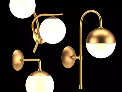 Contemporary foyer wall lighting 3D model