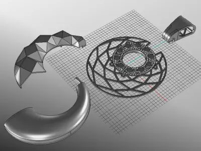 Facet pendant 3D print model