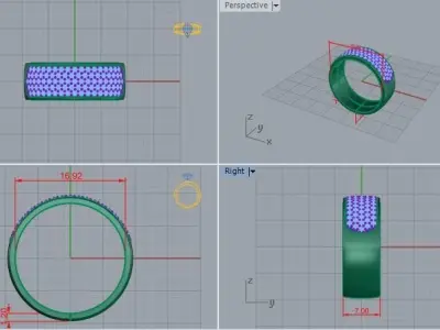 Pave bie diamond 3D print model