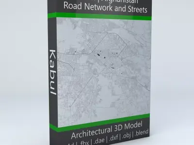 Kabul Road Network and Streets 3D model