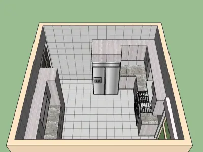 Simple Kitchen design 3D model