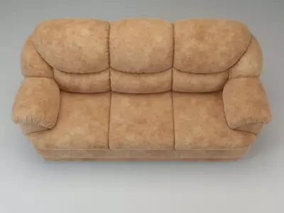 Detailed and Realistic Suede Sofa - Osvald 3D model