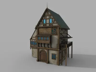 Medieval I Fantasy House 1 Low-poly 3D model