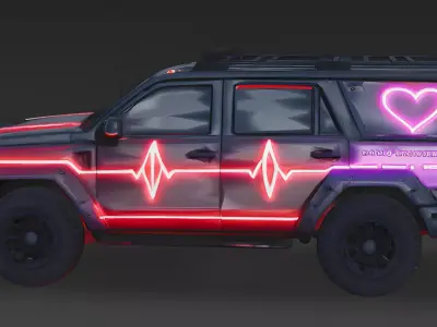 Heartbeat Neon Tactical SUV 3D Model Low-poly 3D model