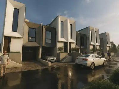 Modern House 3D Model 5 5 x 17 Meters Skp Lumion and DWG Files 3D model