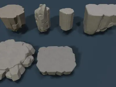 Stylised Rocks Low-poly 3D model