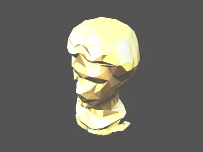 Low Poly Style Head Sculpture v1 002 Low-poly 3D model