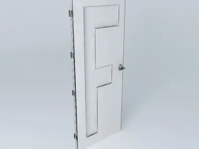 Letter "F", 3D door, very detail with glass, lock and hinger. Free 3D model
