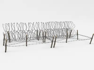 Barb Wire Obstacle 3D model