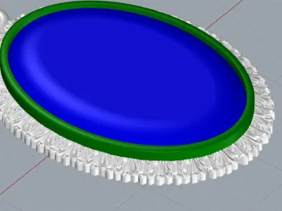 Floral Cameo Design Pendant  3D print model