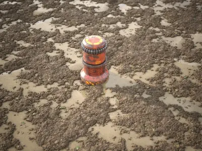 Mud ground tile Low-poly 3D model