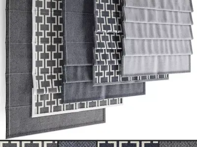 Roman blinds set 24 3D model