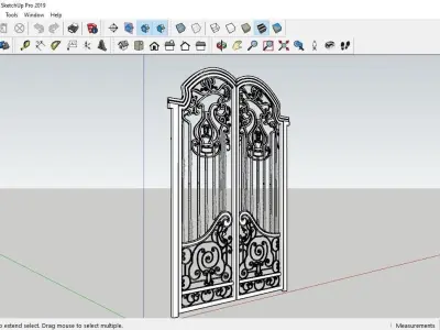3d model of iron gate art exterior villa architecture 3D model