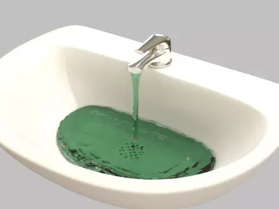 bathroom sink with water 3D model