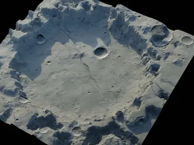 Landscape crater Low-poly 3D model
