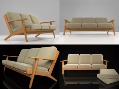 GE 290 3-seater sofa 3D model