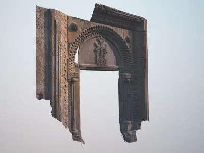 Medieval Armenian monastery portal 3D model
