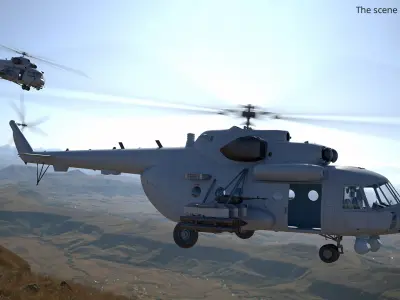  Military Heavy Lift Utility Helicopter Desert Simplified 