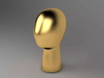 Head Display Stand Gold 3D model