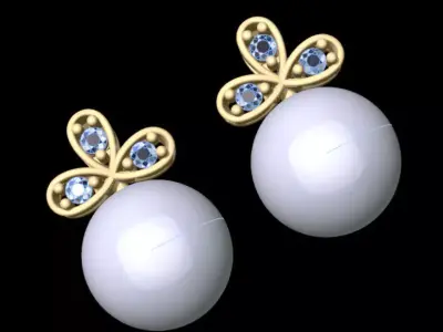 Simple Pearl Earing Free 3D print model