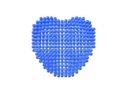 Voxel Heart Round Style v1 002 3D model