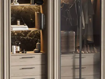 Contemporary Wardrobe Closet 07 3D model