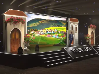European Village LED Event Stage 3D model