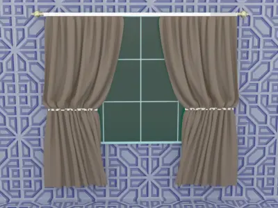 Curtain velvet 3D model purchase