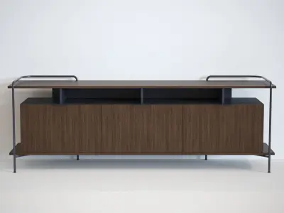 Alando 3 Doors Sideboard with Metal Frame 3D model