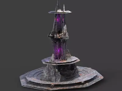 Cyberpunk Ocean rig escalator rig 3D model