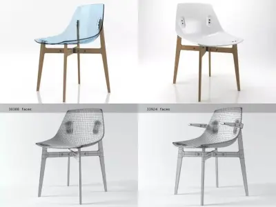 Aka modern dining chair 3D model